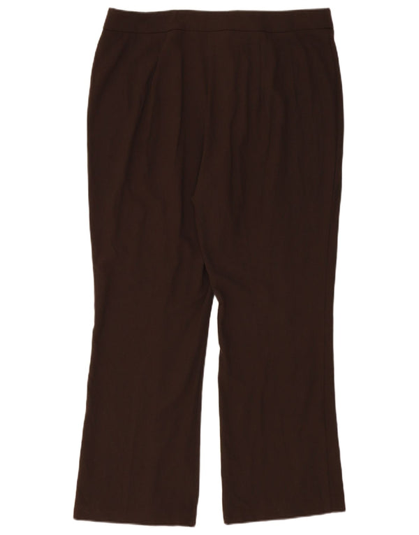 Marks & Spencer Womens High Waist Casual Trousers UK 18 XL W36 L28 Brown