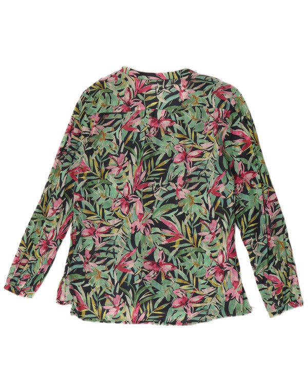 Bluză cămașă pentru femei Laura Ashley UK 10 Bumbac floral multicolor mic