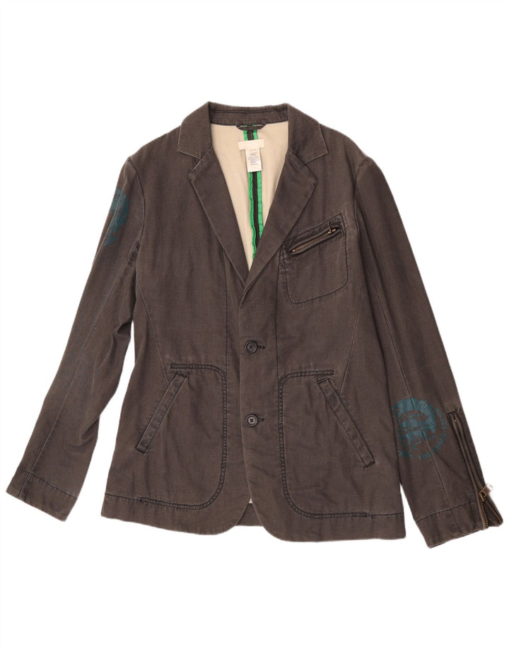 Jachetă pentru bărbați Diesel Graphic cu 2 nasturi, UK 42 XL, bumbac gri
