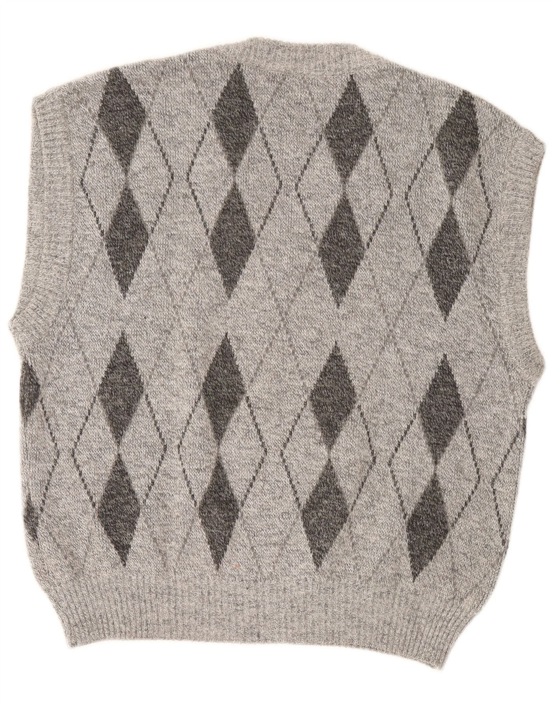 Vintage bărbați Vest Tank Top mare gri Argyle/Diamond