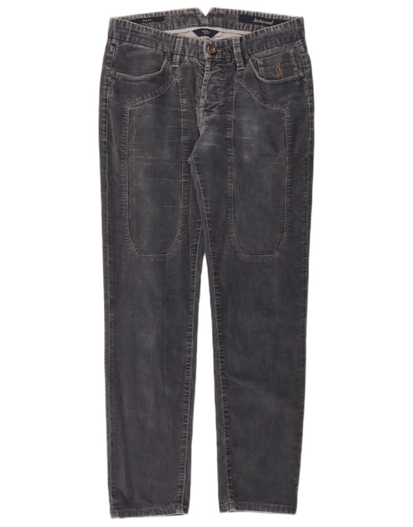 Pantaloni Jeckerson pentru bărbați, slim fit, din velur, W29 L28, bumbac gri