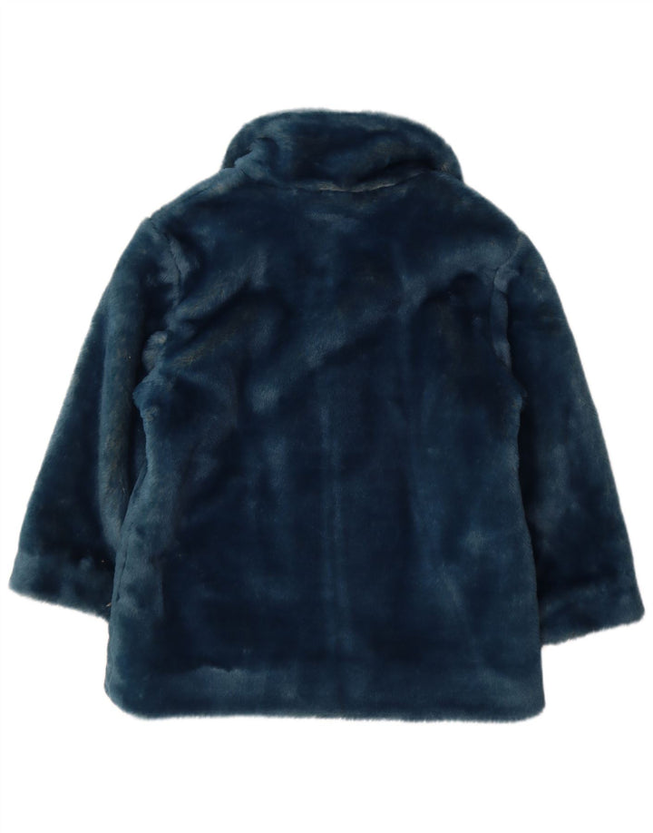 Jachetă Vintage pentru femei din blană artificială UK 12 Medium Blue Poliacrilic