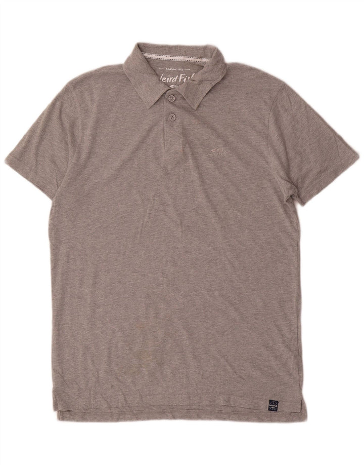 Tricou polo pentru bărbați Weird Fish, bumbac gri mediu