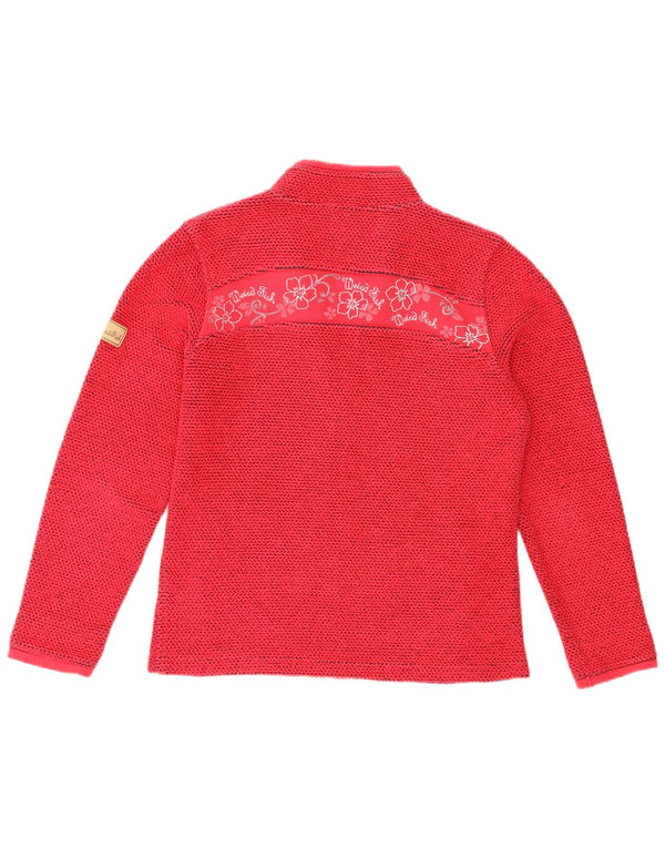Pulover cardigan pentru femei Weird Fish UK 14 bumbac roșu mediu