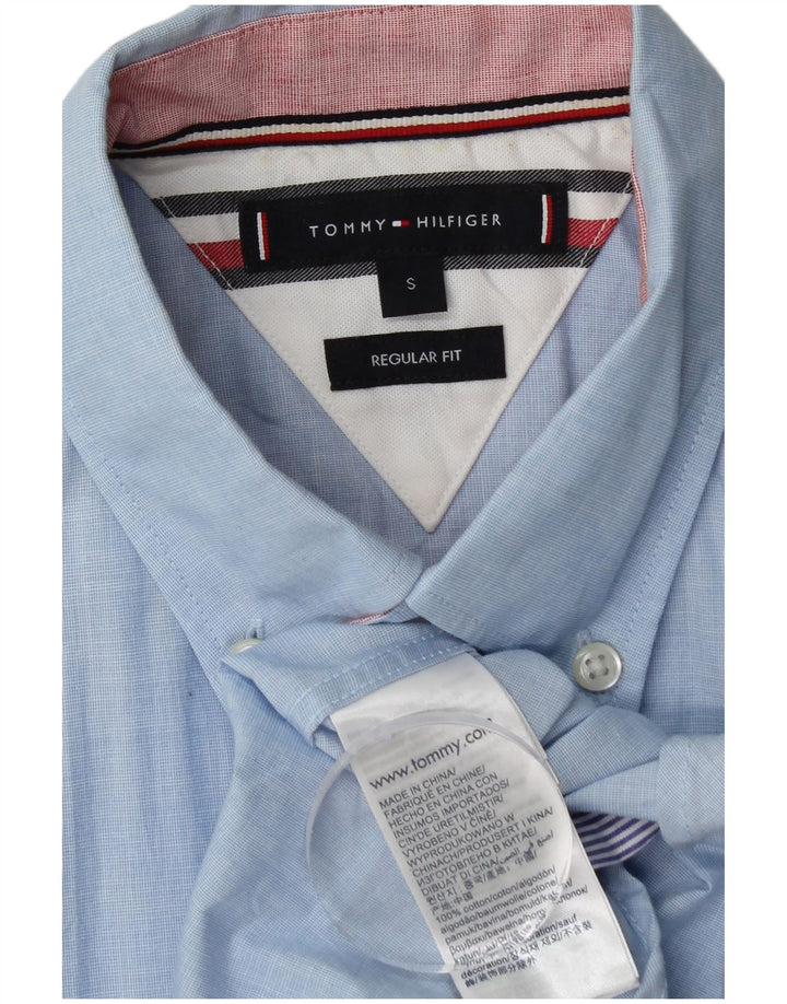 Cămașă cu mânecă scurtă TOMMY HILFIGER pentru bărbați, bumbac albastru mic