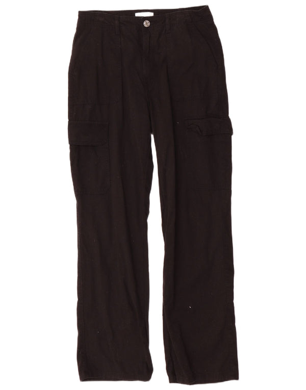 Pantaloni cargo drepti pentru femei Zara EU 40 Medium L30 L31 Bumbac negru