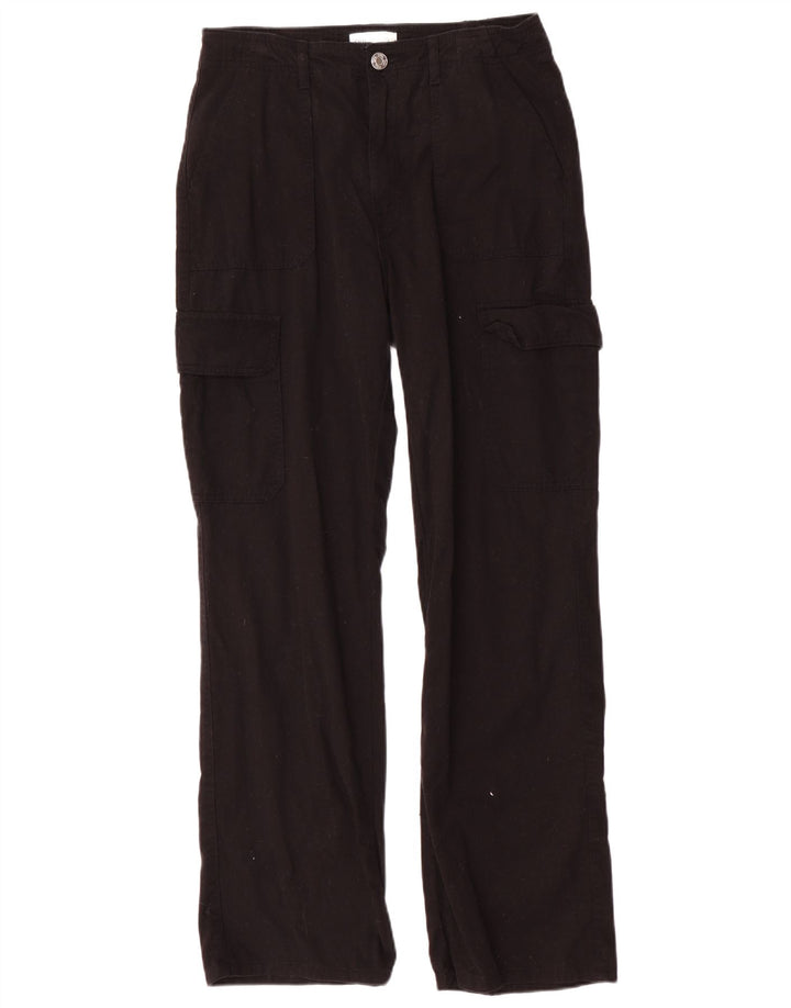 Pantaloni cargo drepti pentru femei Zara EU 40 Medium L30 L31 Bumbac negru