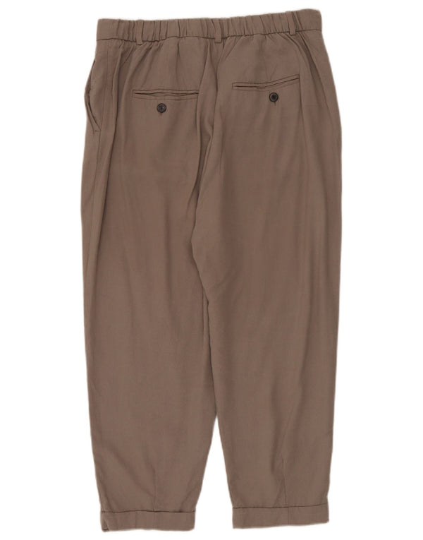 Pantaloni chino crop pentru femei cu talie înaltă Zara L30 L23 Bej Lyocell