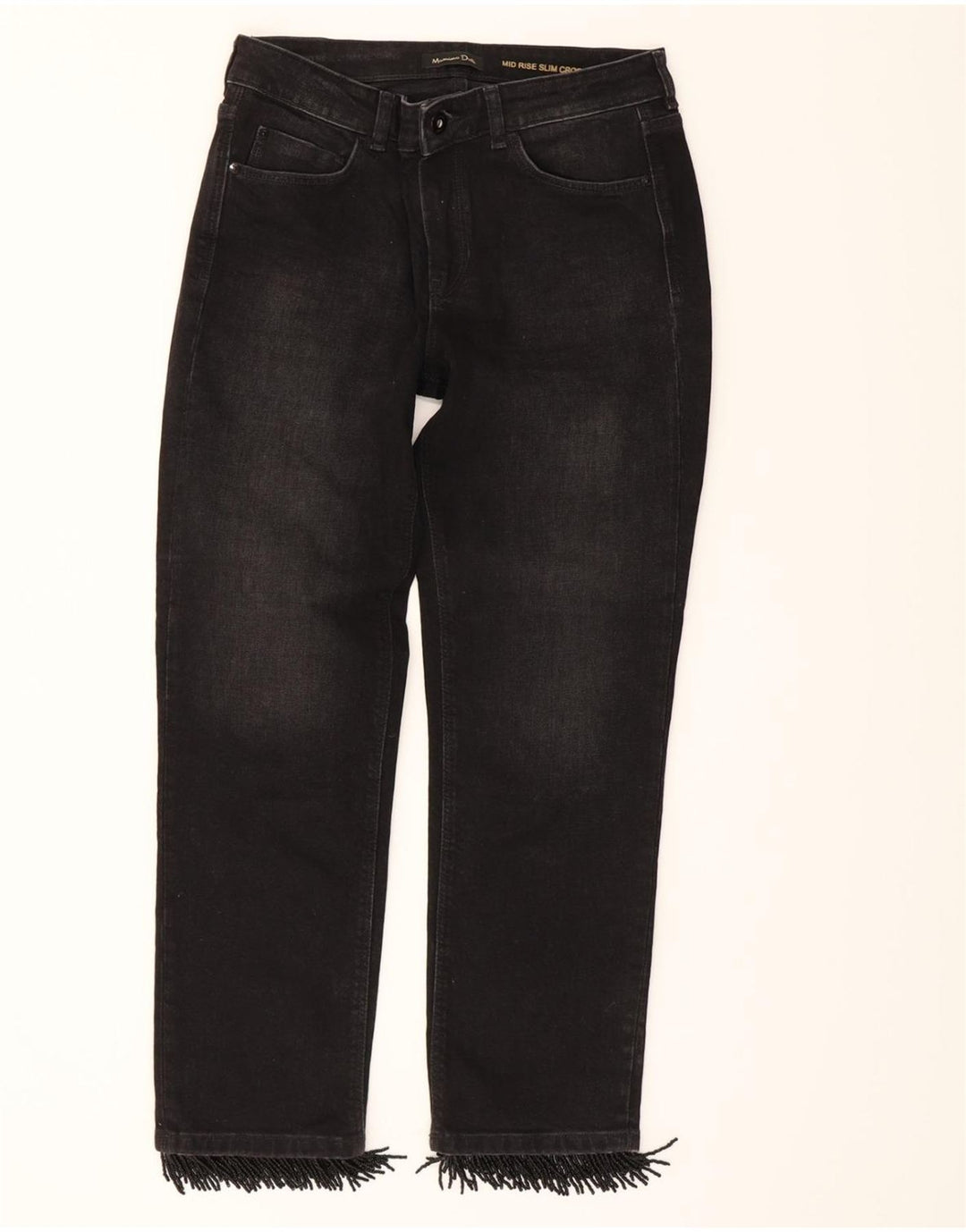 MASSIMO DUTTI Womens Mid Rise Cropped Jeans EU 40 Medium W30 L26 Black Vintage Massimo Dutti and Second-Hand Massimo Dutti from Messina Hembry 