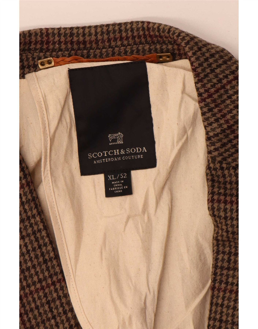 Jachetă pentru bărbați Scotch & Soda, cu 2 nasturi, IT 52 XL, lână maro cu picior de gală