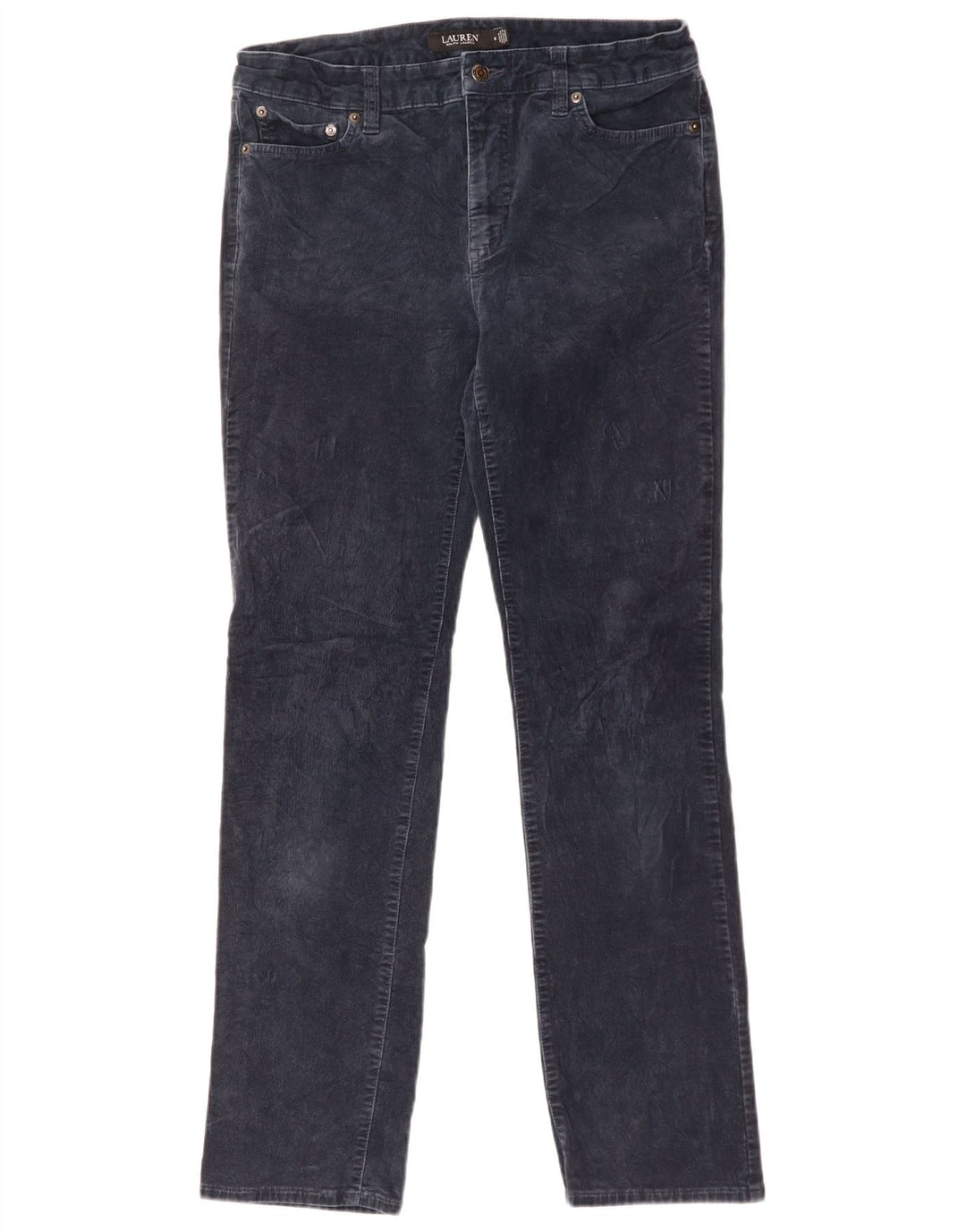 Pantaloni RALPH LAUREN pentru femei din velur US 8 Medium W30 L30 bleumarin