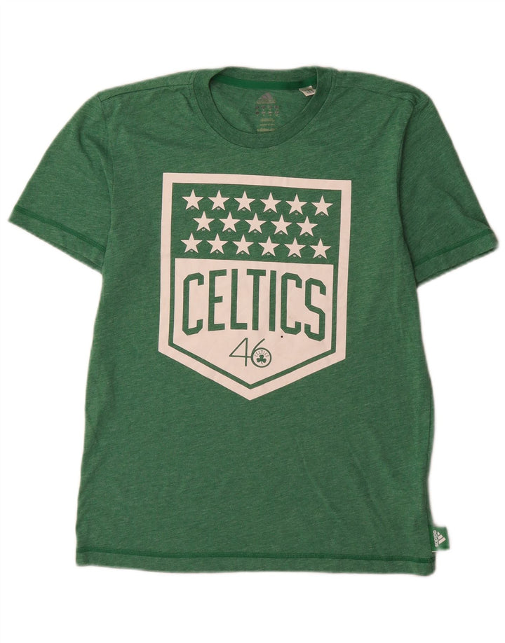 Tricou grafic Adidas Boston Celtics pentru bărbați Top mic, verde, poliester