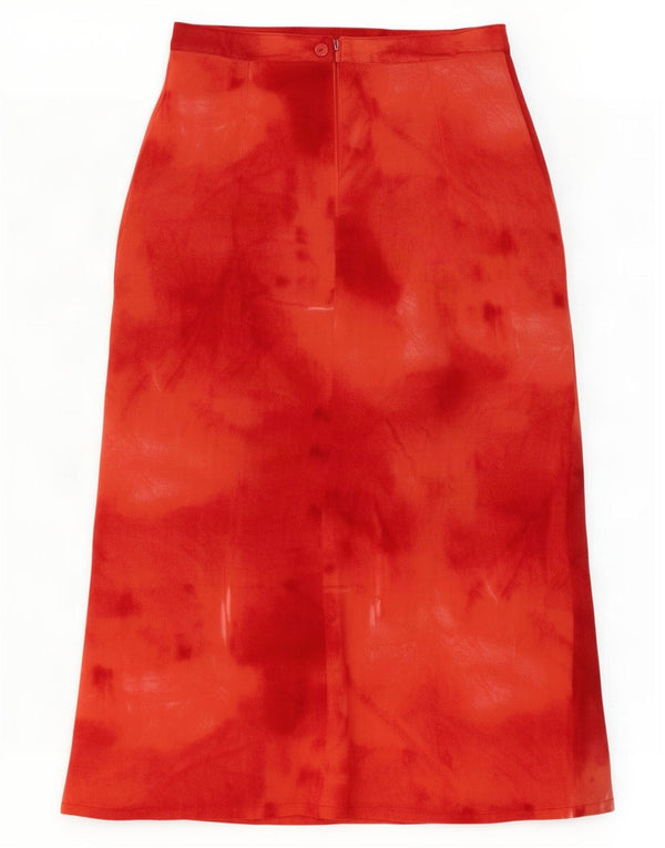 Fusta Midi Vintage pentru Damă IT 42 Medium W26 Poliester Tie Dye Roșu