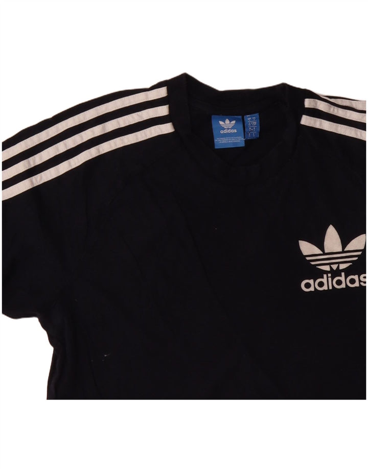 Tricou grafic ADIDAS pentru femei Top UK 10 mic din bumbac bleumarin