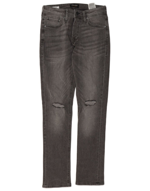 Jack & Jones GLENN blugi subțiri învechiți pentru bărbați W28 L32 bumbac gri