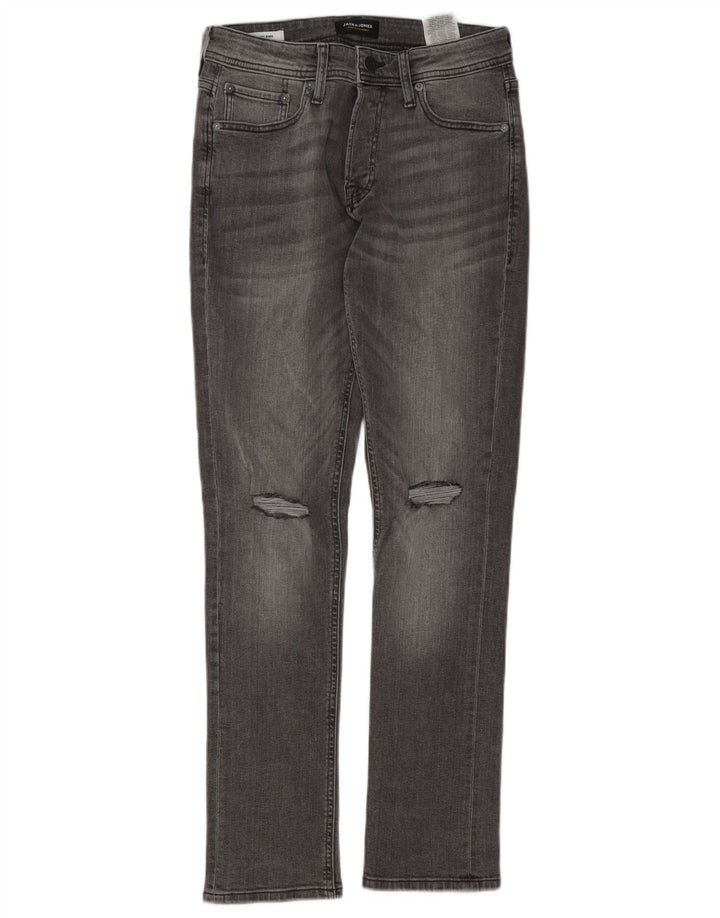 Jack & Jones GLENN blugi subțiri învechiți pentru bărbați W28 L32 bumbac gri
