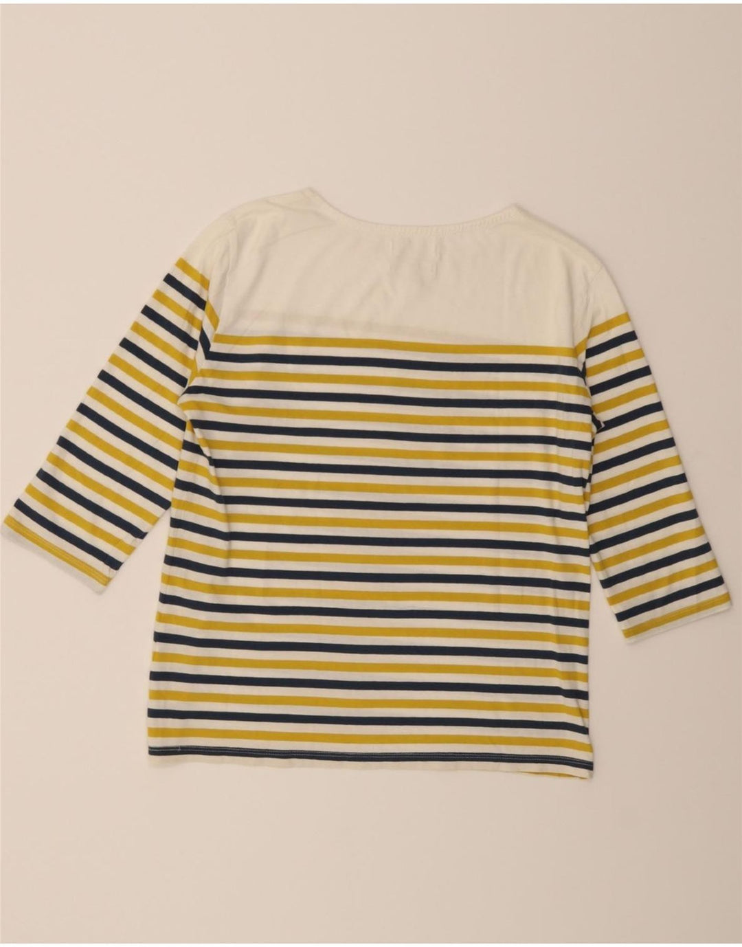 SEASALT Womens Loose Fit Top 3/4 Sleeve UK 10 Small  Multicoloured Striped Vintage Seasalt and Second-Hand Seasalt from Messina Hembry 