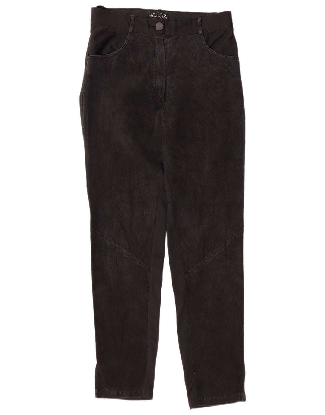 Promoda Pantaloni casual de piele intoarsa pentru femei EU 40 Medium W28 L30 Black Classic