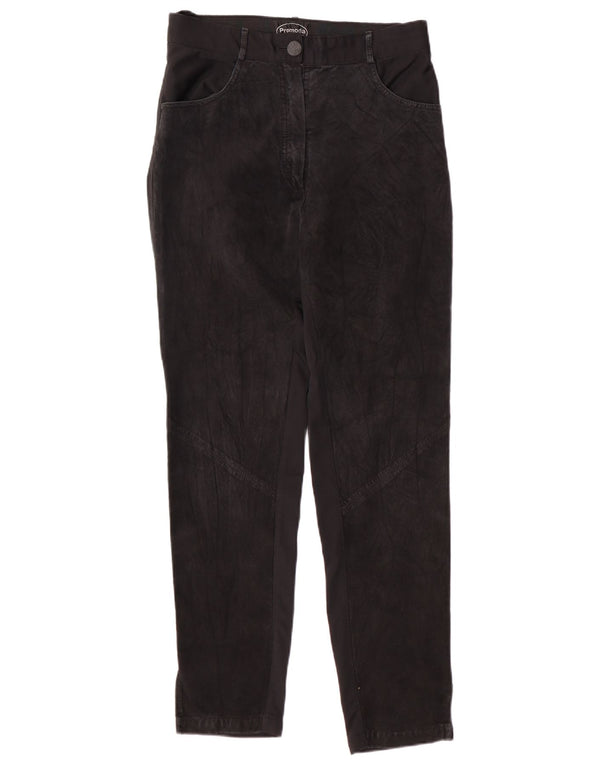 Promoda Pantaloni casual de piele intoarsa pentru femei EU 40 Medium W28 L30 Black Classic