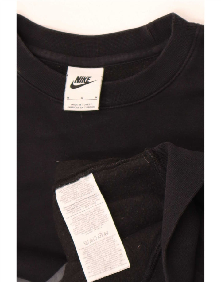 Hanorac grafic pentru bărbați Nike Pulover mediu din bumbac negru