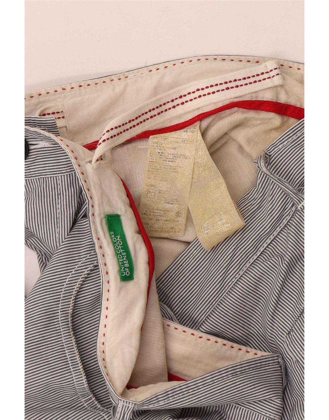 Pantaloni scurți casual Benetton pentru bărbați IT 48 Medium W38 Blue Striped