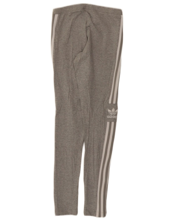 Leggings cu grafic pentru femei Adidas UK 8, bumbac gri mic