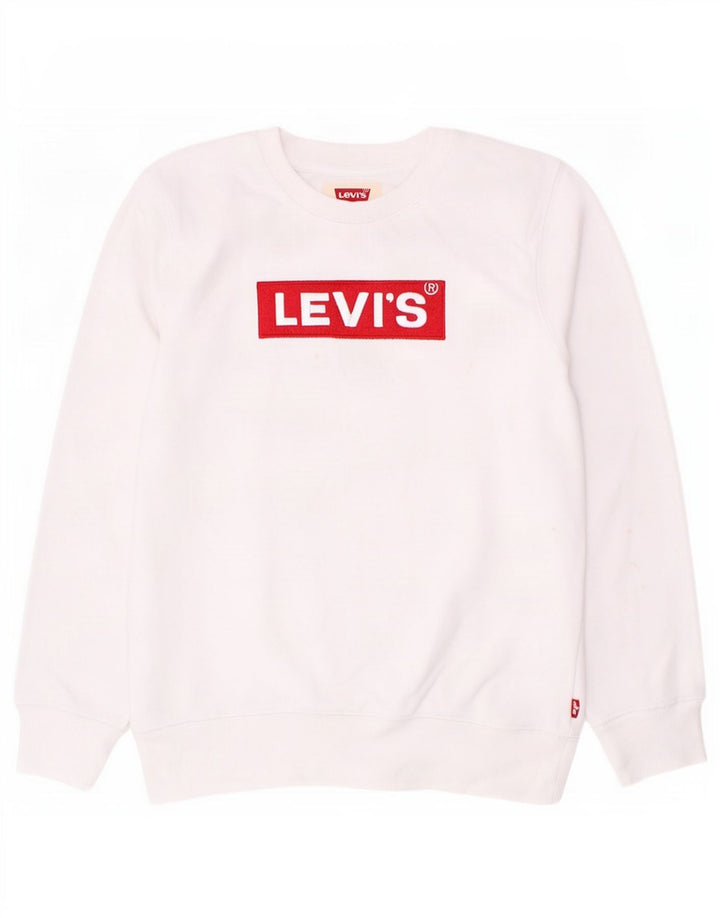 Pulover cu grafică Levi's pentru băieți, 11-12 ani, alb
