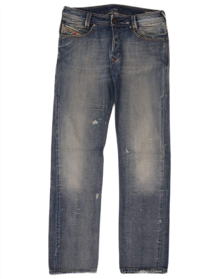 Blugi Distressed drepte pentru bărbați Diesel W30 L31 Bumbac albastru