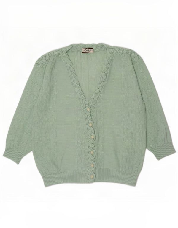 Pulover Cardigan Vintage pentru femei UK 20 2XL Verde