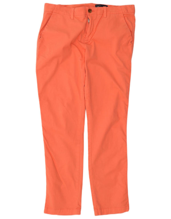 Pantaloni chino subțiri pentru femei Gap US 4 Small W32 L27 Bumbac portocaliu