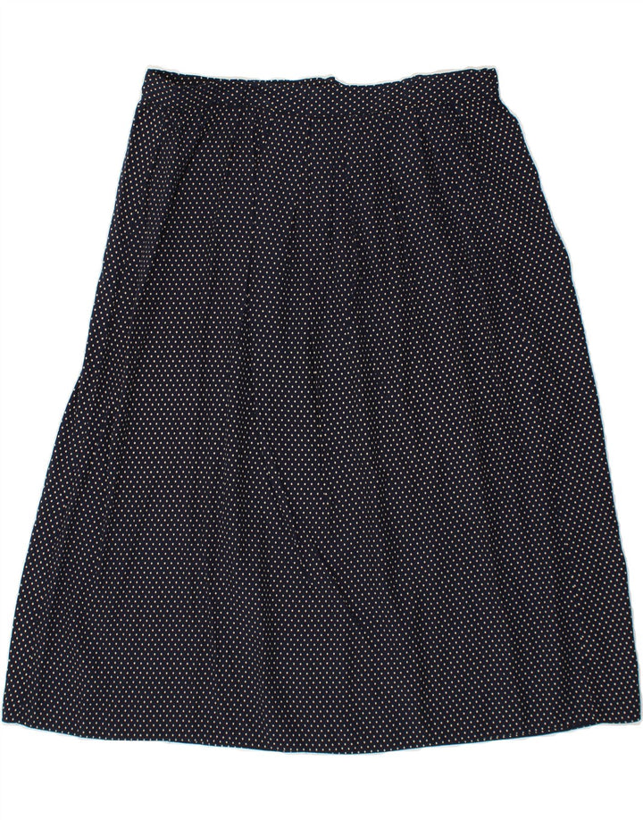 VINTAGE Womens A-Line Skirt W34 Large Navy Blue Polka Dot Vintage Vintage and Second-Hand Vintage from Messina Hembry 