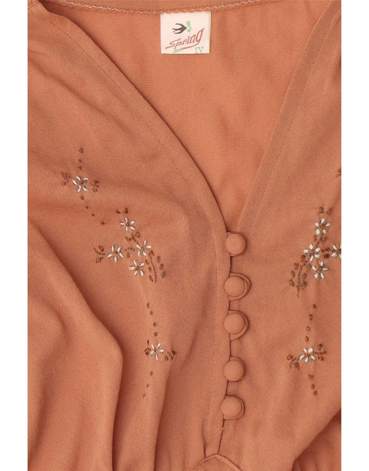 Rochie maxi vintage pentru femei UK 12 maro mediu