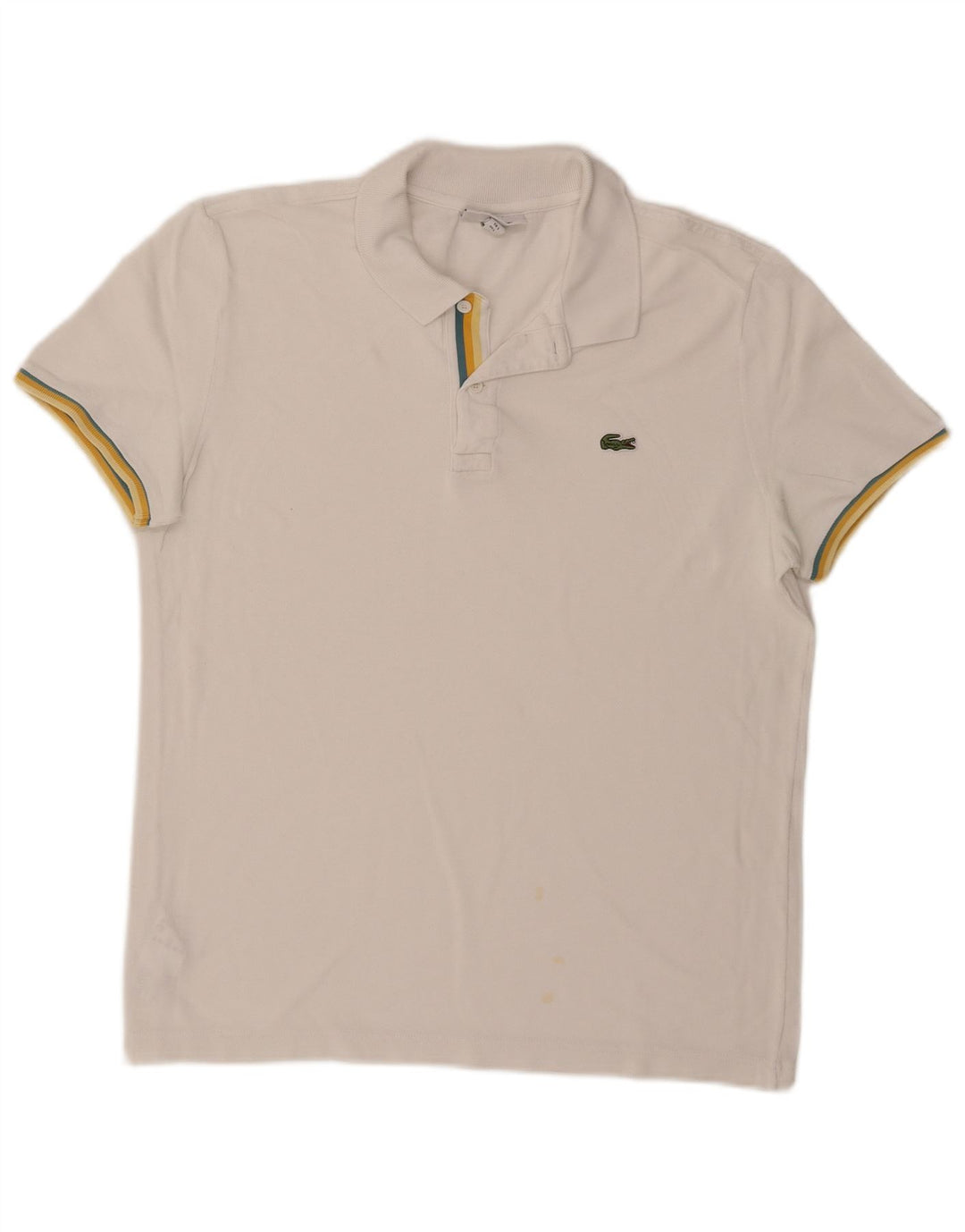 Tricou polo pentru bărbați Lacoste Slim Fit Mărimea 5 Bumbac alb mare