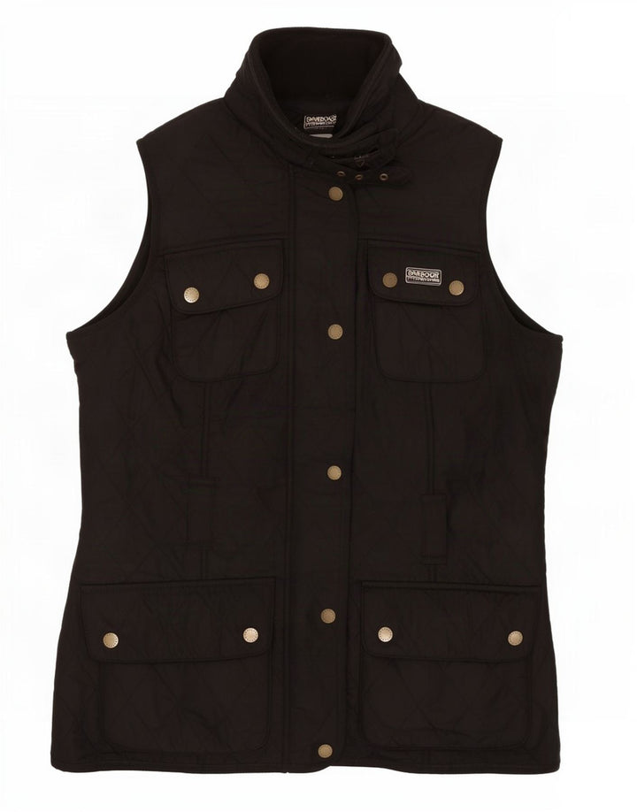 Gilet Barbour pentru femei, supradimensionat, matlasat, UK 10, poliester negru mic