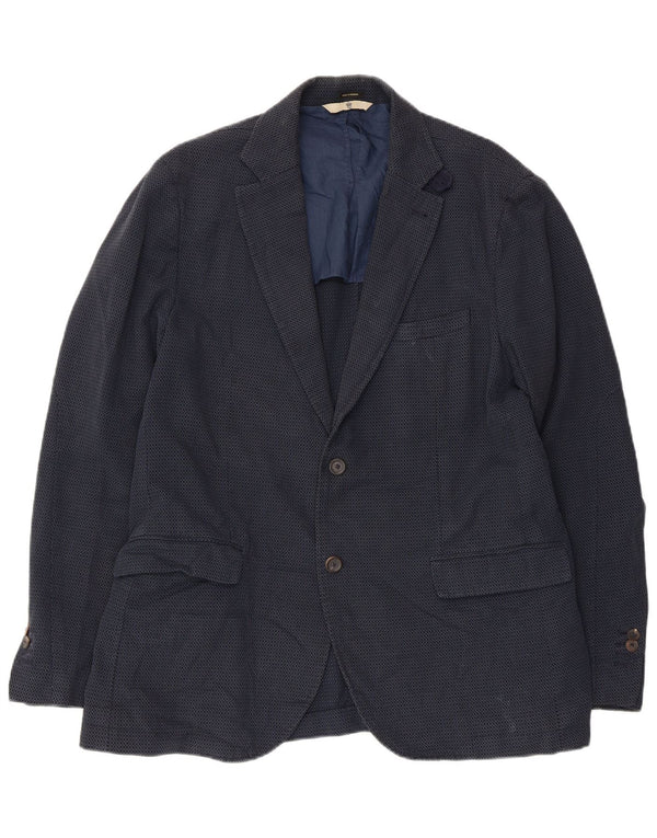 Massimo Dutti Jachetă pentru bărbați cu 2 nasturi EU 52, mare, bleumarin, geometrică
