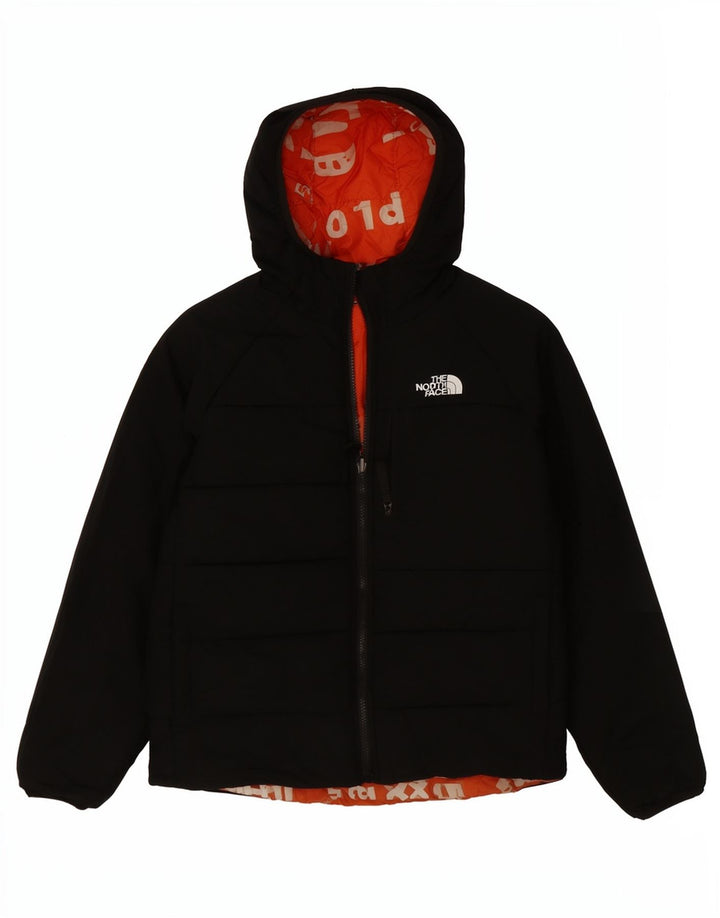 Jachetă reversibilă cu glugă The North Face pentru băieți 13-14 ani mare neagră