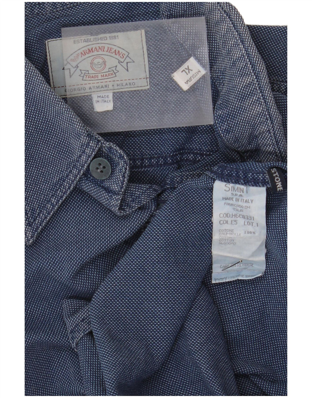 Camasa Barbati ARMANI JEANS XL Bumbac Albastru
