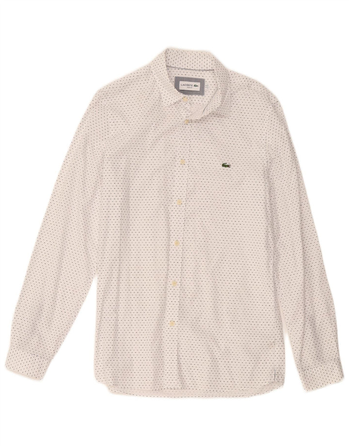 Cămașă pentru bărbați Lacoste Slim Fit Mărimea 39 Bumbac cu pete albe medii