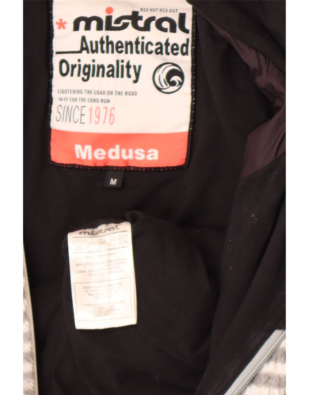 Jachetă fleece cu glugă pentru femei Mistral UK 14 Medium Gri Poliester cu dungi