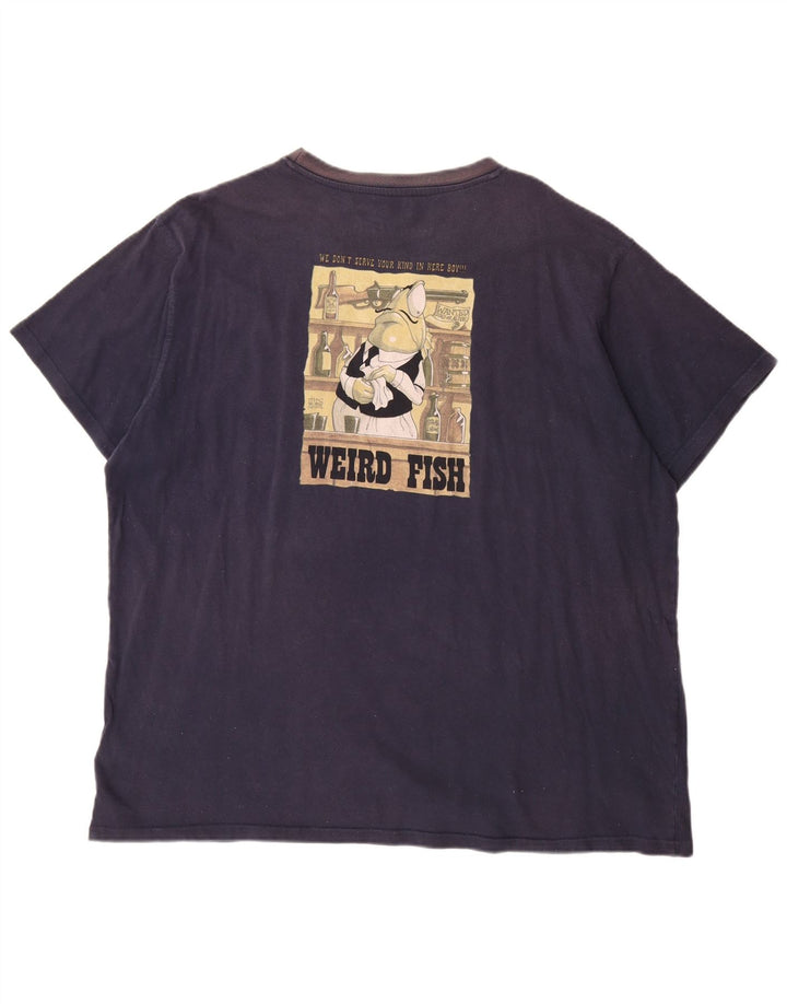 WEIRD FISH Tricou grafic pentru bărbați Top 3XL Bumbac bleumarin