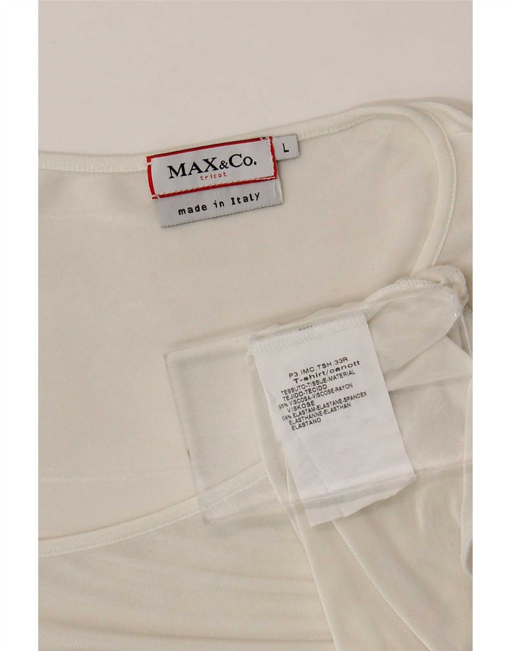 Bluză asimetrică pentru femei Max & Co. Top UK 14, mare, albă, viscoză