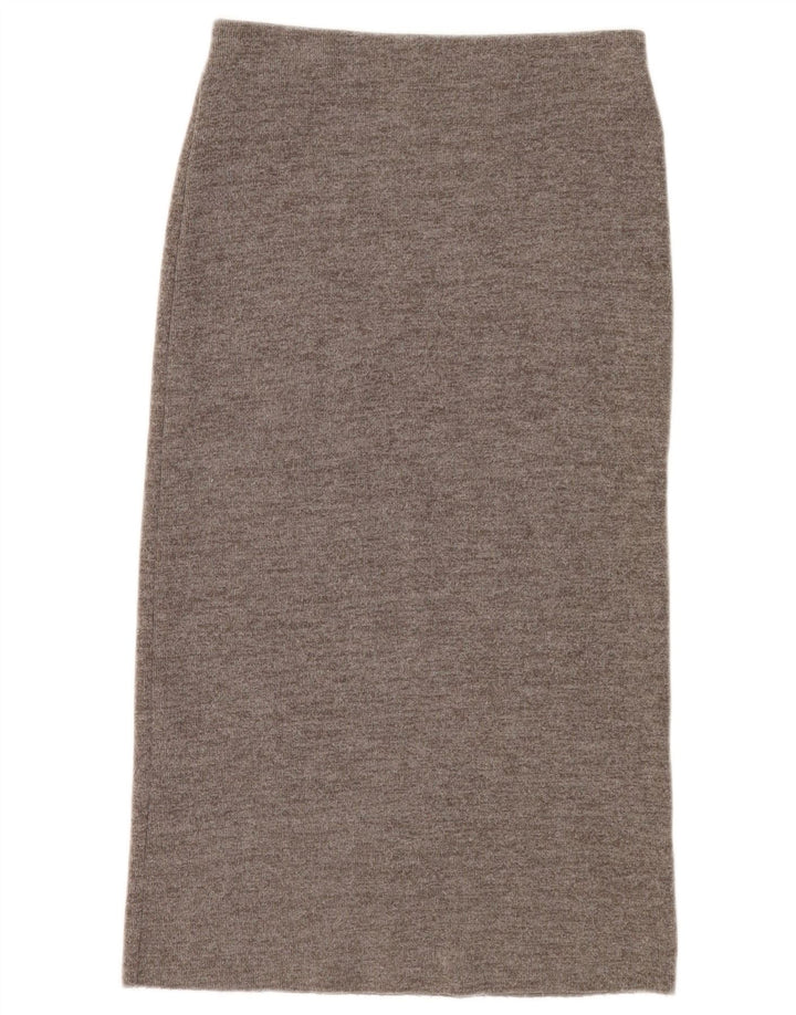 Fusta Midi pentru Femei Zara Medium W28 Gri Bumbac