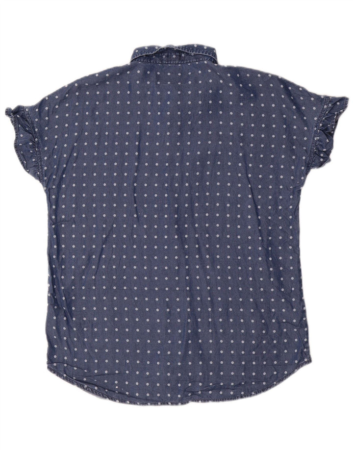 Bluză cămașă cu mânecă scurtă pentru femei Dack's UK 14 Medium bleumarin cu buline