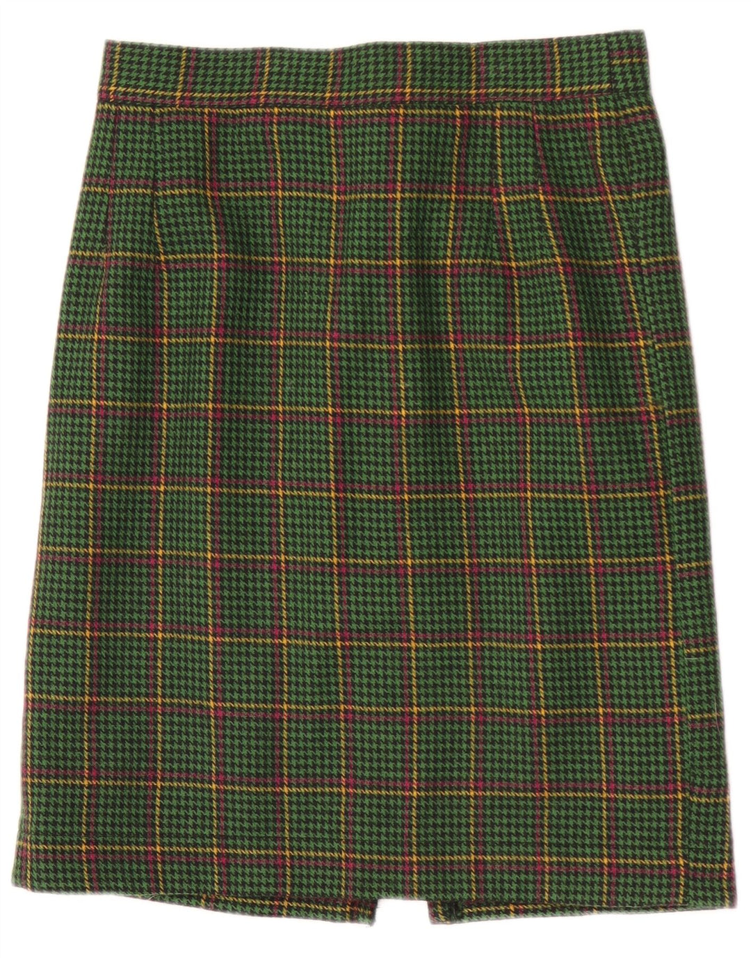 Fusta Dreaptă Vintage Femei W28 Medium Green Houndstooth
