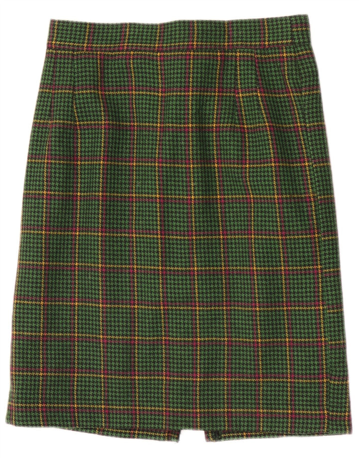 Fusta Dreaptă Vintage Femei W28 Medium Green Houndstooth