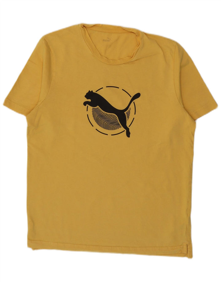 Tricou grafic Puma pentru bărbați Top mare din bumbac galben