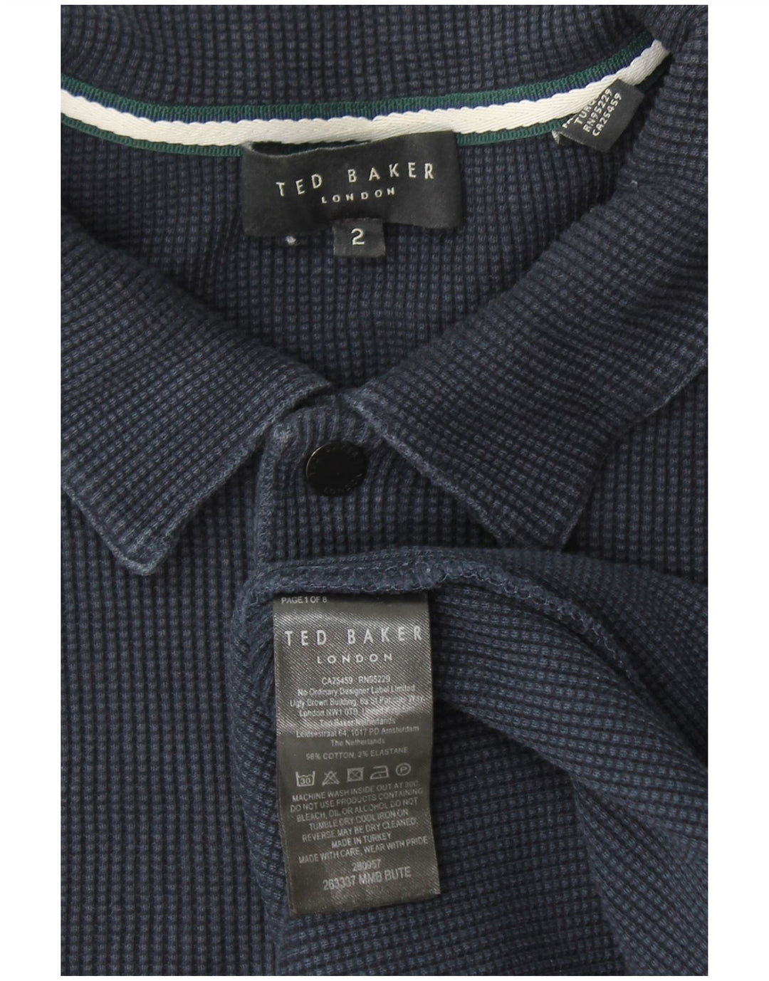 Tricou polo pentru bărbați TED BAKER Mărimea 2 Mic Bumbac bleumarin