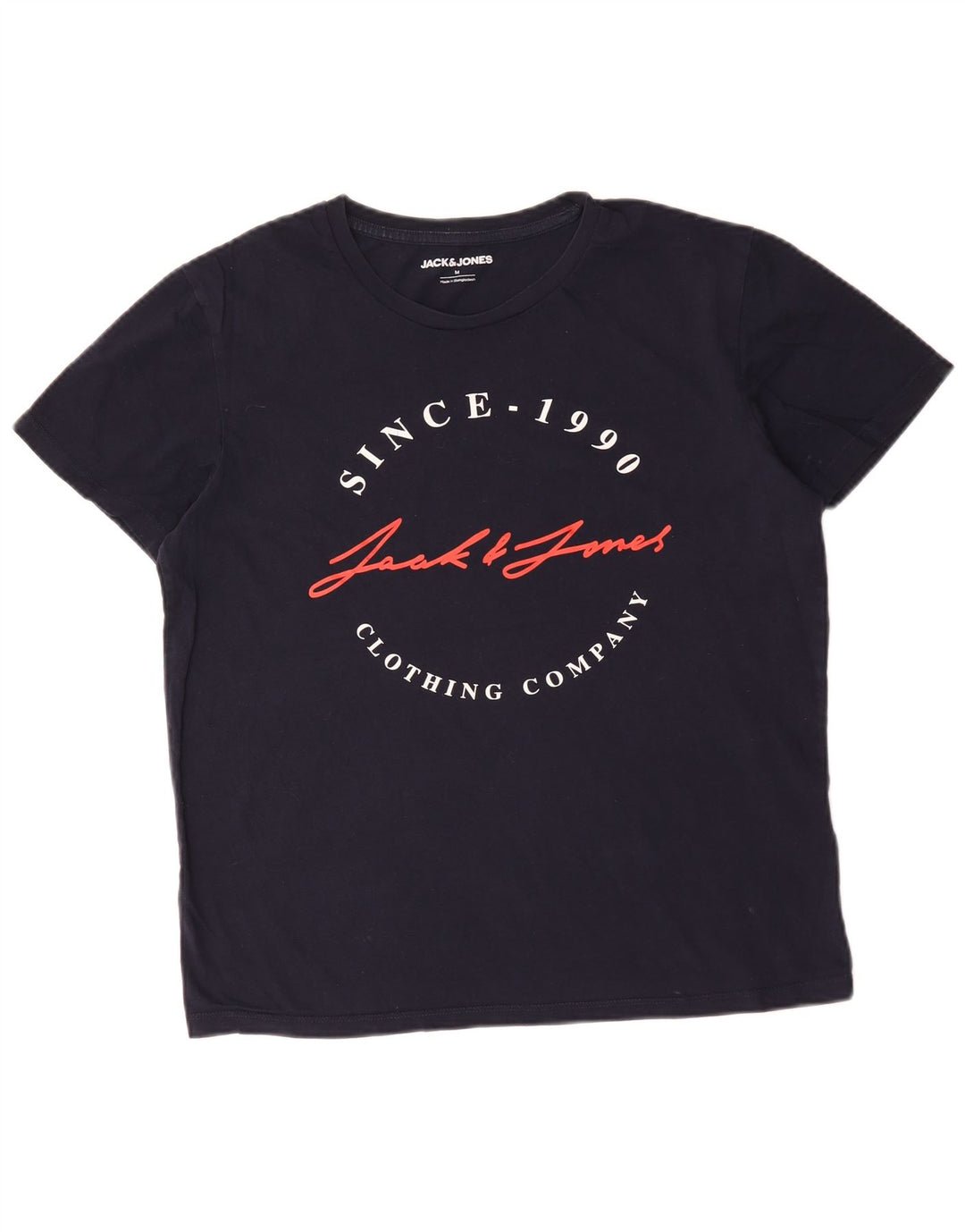 Tricou cu grafic Jack & Jones pentru bărbați Top mediu din bumbac bleumarin