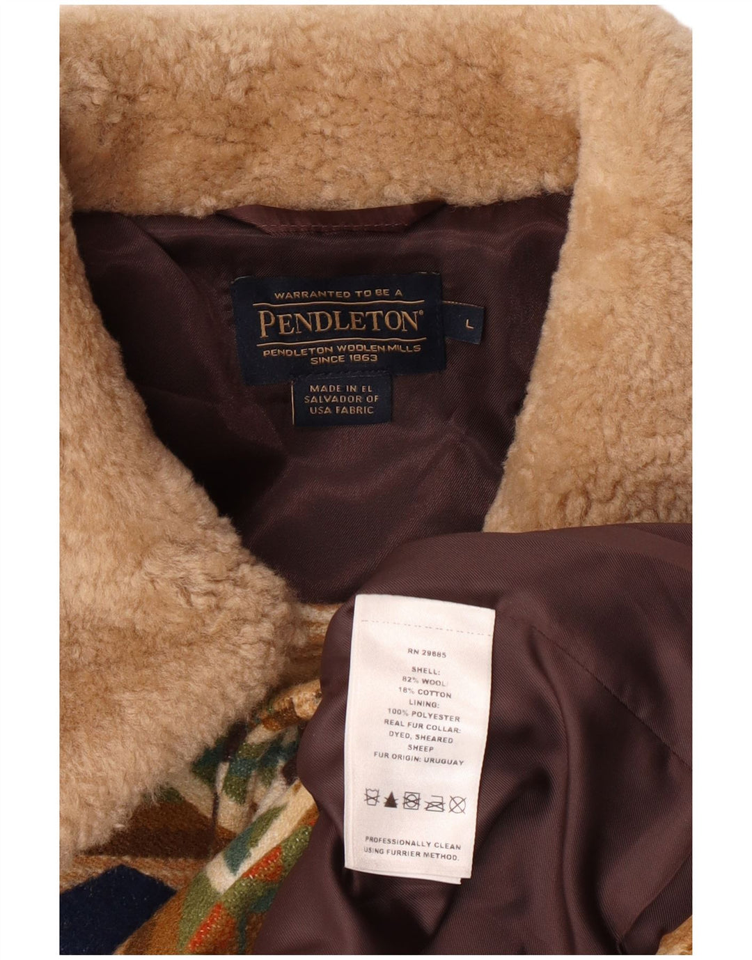 Pardesiu pentru bărbați Pendleton UK 40, lână geometrică, multicoloră, aztecă