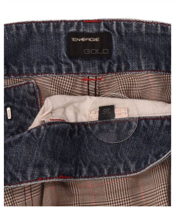 Pantaloni scurți casual pentru bărbați Energie W36, bumbac mare maro cu picior de gală
